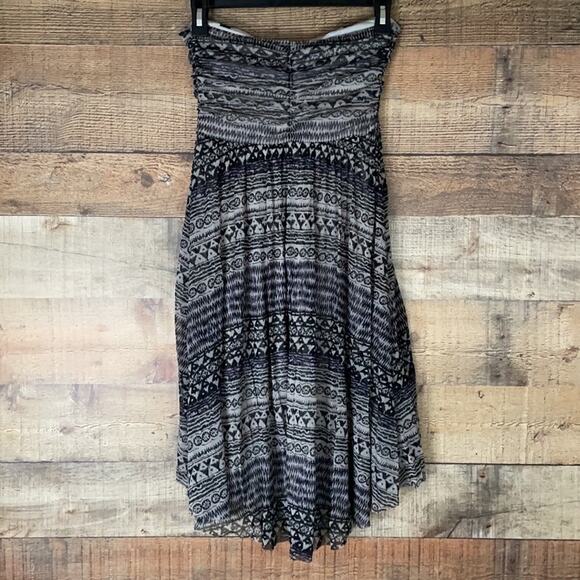 Free People Aztec Black White Ruched Strapless Dress Size small - Picture 6 of 10